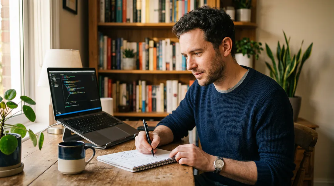 Fachinformatiker Vorkurs online – Quereinsteiger lernt Programmierung am Laptop