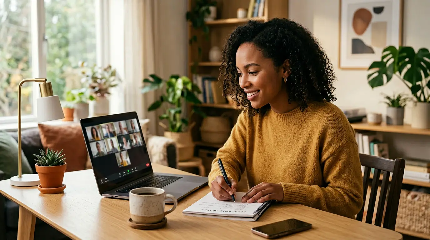 Live-Online-Unterricht bei der Limani Akademie – Teilnehmerin in Live-Session